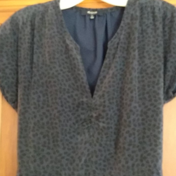 Silk Madewell dress blue womens size 4 - Picture 2 of 10